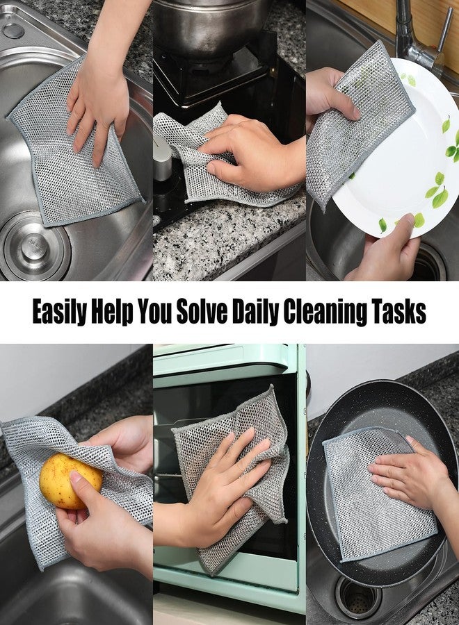 KTT Non Scratch Wire Dishcloth,Multipurpose Wire Dishwashing Rags for Wet and Dry,Reusable Kitchen Cleaning Cloths for Sinks,Dishes,Kitchen Pots and Pans.(5Pcs) - Image 5